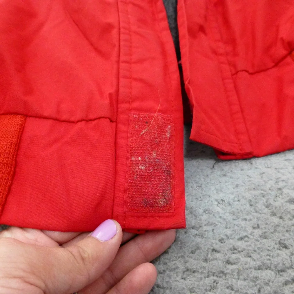 Vintage Lands End Gore-Tex Squall Jacket Mens Large Red Grey Fleece Lined USA